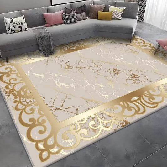 Luxurious Golded Large Carpets for Living Room Hotel Hall Decoration Sofa Coffee Tables Rugs Bedroom Non-slip Mat Ковер Tapis 러그